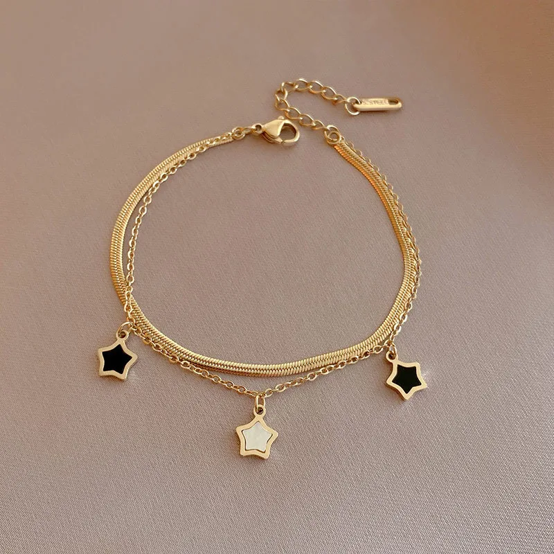 Wholesale PVD Coated 18K Gold Plated Geometric 304 Stainless Steel Waterproof Non Tarnish 304 Stainless Steel Bracelets