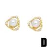 Wholesale 1 Pair Modern Style Simple Style Rabbit Flower Bow Knot Plating Inlay Copper Pearl Zircon 18k Gold Plated Ear Studs