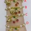 Wholesale Jewelry Casual Vacation Simple Style Cherry Heart Shape Apple Copper Zircon 18K Gold Plated Beaded Bracelets