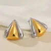 Wholesale Simplified Geometry Triangle Stainless Steel Earrings Fashionable Elegant Ladies Jewelry Graduation Gift Metal Style Unisex