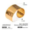 304 Stainless Steel Solid Color PVD Coated 18K Real Gold Plated Real Gold Plated Vacation Simple Style IG Style Waterproof Non Tarnish Asymmetrical Gold Cu Bracelets Wide Bracelet Bangle