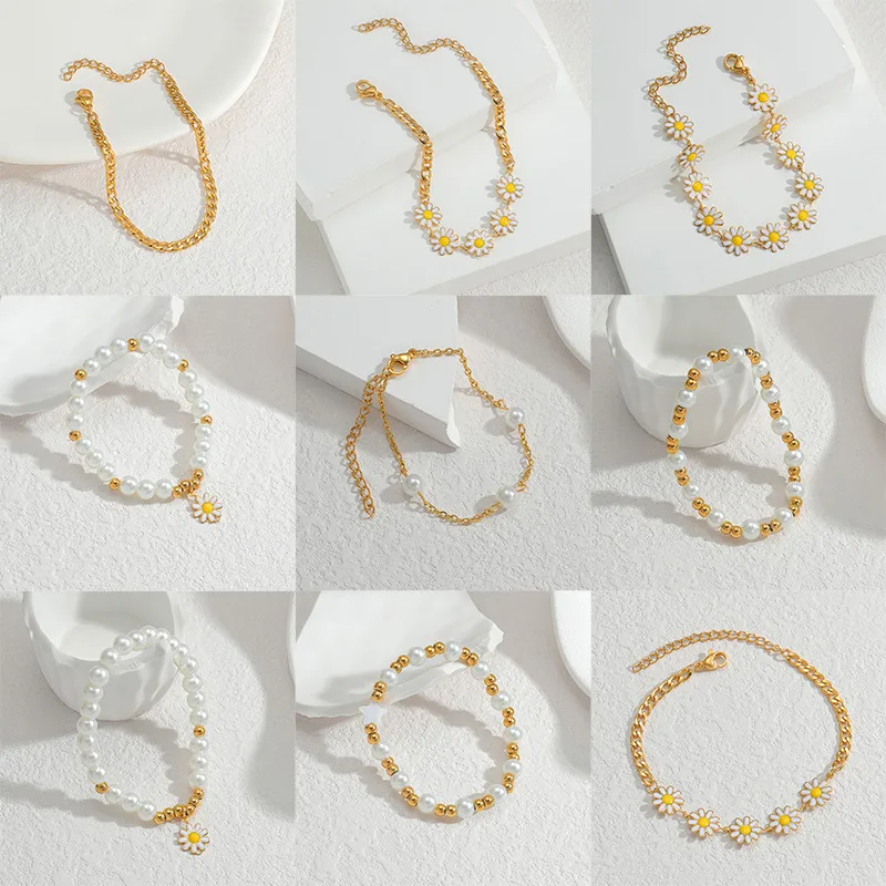 Wholesale Elegant Flower 304 Stainless Steel Stainless Steel Bracelets In Bulk