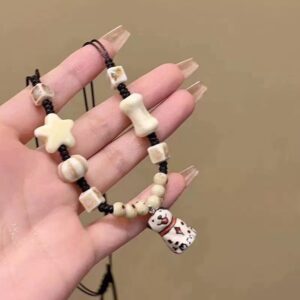 Pentagram beaded puppy necklace