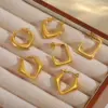 Wholesale 1 Pair Basic Simple Style Irregular Geometric Plating 304 Stainless Steel 18K Gold Plated Earrings