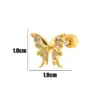 Wholesale 1 Piece Ear Cartilage Rings & Studs IG Style Simple Style Korean Style Heart Shape Butterfly Bow Knot Copper Waterproof Non Tarnish Surgical Steel Zircon