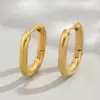 304 Stainless Steel Triangle Circle Heart Shape Electroplated Golden Plated Simple Style Enamel Hoop Earrings
