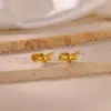 Wholesale 304 Stainless Steel Alloy Geometric Flower PVD Coated Zircon 18K Gold Plated 18K Gold Elegant Classical Romantic Plating Ear Studs