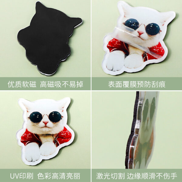 Wholesale Cartoon soft magnetic refrigerator stickers acrylic magnetic refrigerator stickers wholesale creative cute pet magnetic stickers special-shaped decoration