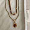 oly-0c5eb8733fd26424c87e1145cb3cf42a Wholesale Tiger's Eye Pendant Double Necklace