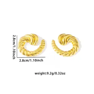 Twist Stud Earrings / Gold