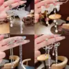 Wholesale Fashion Heart Shape Bow Knot Copper Inlay Zircon Drop Earrings 1 Pair
