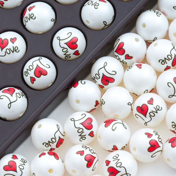Wholesale Colorful Love Love Acrylic Beads