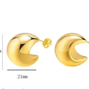 Semicircle Hollow Earrings Golden Cp-yz129lv-hb / 18K