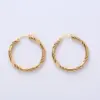 Wholesale 1 Pair Vintage Style The Answer Twist Stainless Steel Hoop Earrings