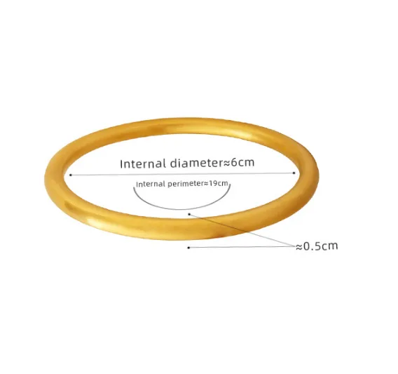 Wholesale PVD Coated Real Gold Plated 18K Gold Solid Color 304 Stainless Steel Fashion Waterproof Non Tarnish 304 Stainless Steel Bangle
