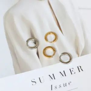 Wholesale PVD Coated Real Gold Plated 18K Gold 304 Stainless Steel Fashion Waterproof Non Tarnish Earrings