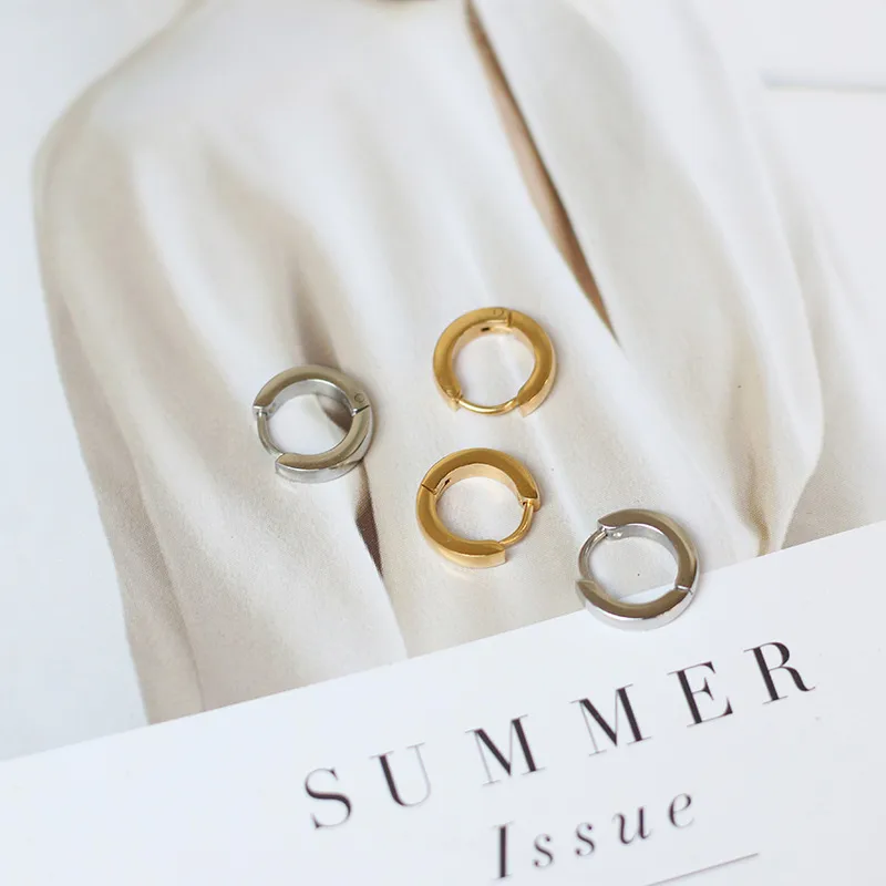 Wholesale PVD Coated Real Gold Plated 18K Gold 304 Stainless Steel Fashion Waterproof Non Tarnish Earrings