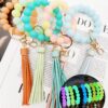 Wholesale Luminous Silicone Bead Keychain FluorescentTassel Creative Wrist Bracelet Key