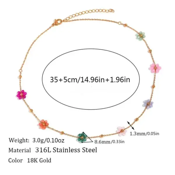 PVD Coated Real Gold Plated 18K Gold Flower Stainless Steel Simple Style Waterproof Non Tarnish Stainless Steel Necklace