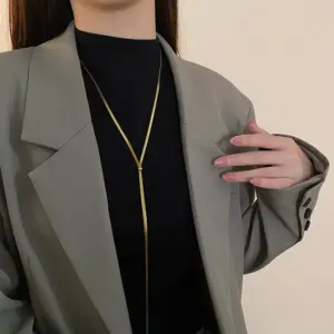 X0140- 1.1m Snake Bone Chain-Sweater Chain- / Gold