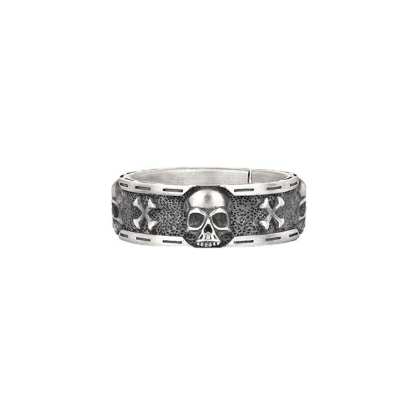 oly-0c7d6a51896699d1869dfb70063fe408 Wholesale Ins trendy design sense skull Thai silver ring men's niche retro personality hip-hop index finger ring