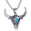 Wholesale Cao Shi retro cow's head necklace exaggerated domineering personality trendy male pendant European and American fashion hip hop punk style necklace