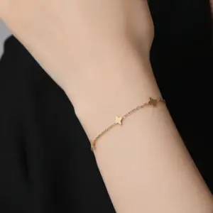 【XKB0261】Four-leaf Clover Bracelet / Gold
