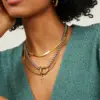 Ion Plating (IP) 18K Gold Plated U Shape Solid Color 304 Stainless Steel Vintage Style Classic Waterproof Non Tarnish Necklace