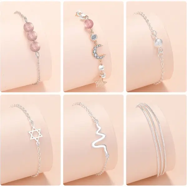 Wholesale Fashion Geometric Star Heart Shape Copper Plating Bracelets 1 Piece