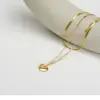 Wholesale Vacuum Plating Real Gold Plated 18K Gold Gold Plating Silver Plated Heart Shape 304 Stainless Steel Fashion Waterproof Non Tarnish Titanium Steel Layered Necklaces