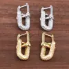 Wholesale 1 Pair Retro Luxurious Simple Style Double Ring Plating Inlay Copper Zircon 18k Gold Plated Drop Earrings