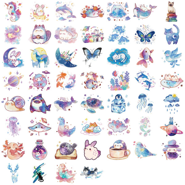 Wholesale 53 Starry Sky Creative Creature Graffiti Stickers Decorative iPad Luggage Notebook DIY Waterproof Cross-Border