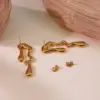 1 Pair Hip-Hop Novelty Classic Style Water Droplets 304 Stainless Steel Imitation Gold Electroplating Drop Earrings