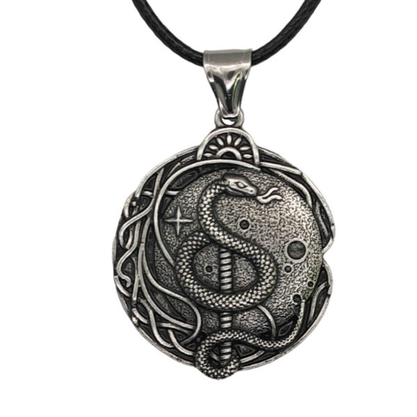 Wholesale New Punk Odin Trinity Celtic Knot Snake Pendant Necklace For Women, Men Hip Hop Party Jewelry