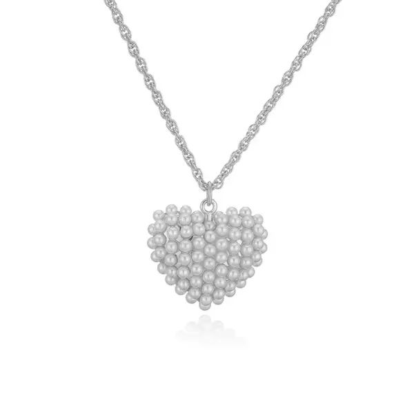 Wholesale Copper 18K Gold Plated Plating Inlay Pentagram Water Droplets Heart Shape Artificial Pearls Pendant Necklace