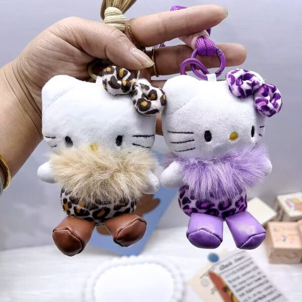 Wholesale Cute Plush Doll hellokitty Pendant Cartoon Doll Leopard KT Pendant Internet Celebrant Couple Gift