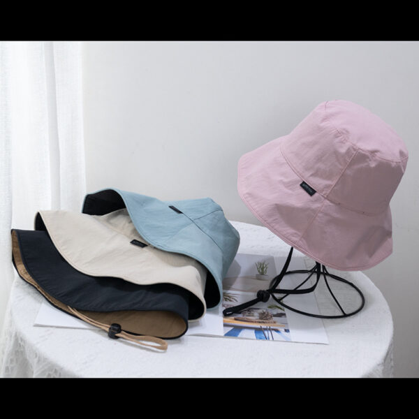 Wholesale Fisherman Hat Women's Summer Double-Sided Large Brim Anti-UV Sunscreen Hat Breathable Sun Hat for Face Small Shade Hat Trendy