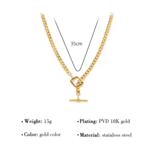 Wholesale Jewelry Simple Style Lock 304 Stainless Steel 14K Gold Plated Plating Necklace