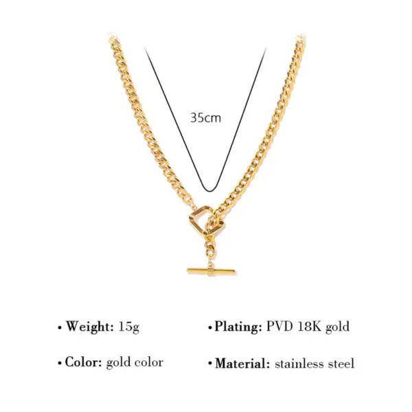 Wholesale Jewelry Simple Style Lock 304 Stainless Steel 14K Gold Plated Plating Necklace