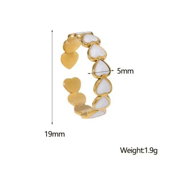 Wholesale PVD Coated Real Gold Plated 18K Gold Heart Shape 304 Stainless Steel Modern Style Simple Style Waterproof Non Tarnish Open Rings