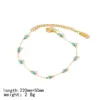 Wholesale PVD Coated Real Gold Plated 18K Gold Round 304 Stainless Steel Simple Style Classic Style Waterproof Non Tarnish Bracelets Anklet Necklace