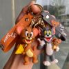 Wholesale Cute cat and mouse keychain cartoon doll Tom fur bag pendant car key chain small gift