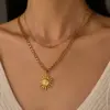 Wholesale Jewelry Simple Style Classic Style Sun 304 Stainless Steel Pendant Necklace
