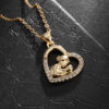 Wholesale European and American cross-border hot Mom micro inlaid zircon Heart-shaped fashion necklace female love pendant Mother's Day gift nkw97