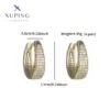1 Pair XUPING Simple Style Commute Geometric Inlay Copper Artificial Gemstones 18K Gold Plated Earrings
