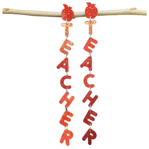 Wholesale Cross-border European and American Opening Season Graduation Season Teachers' Day Acrylic Earrings Long Simple Sequins English Letter Earrings