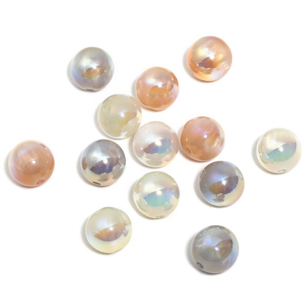 oly-0ce2513a31f4ff5cfc47161f95ba153e Wholesale Uv Plated Milk Tea Cat Eye Beads High Gloss Acrylic Small Round Beads DIY Beaded Pen Mobile Phone Chain Beads Loose Beads