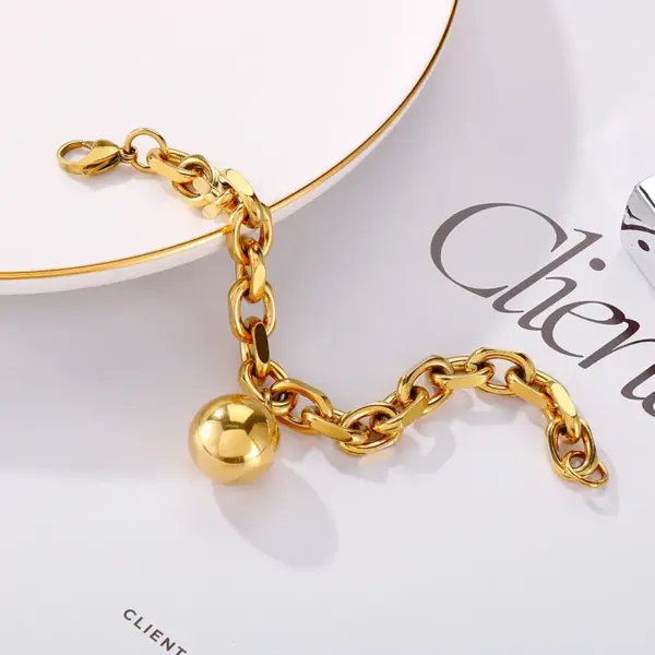 Wholesale PVD Coated 18K Gold Plated Geometric Stainless Steel Fashion Waterproof Non Tarnish Titanium Steel Bracelets