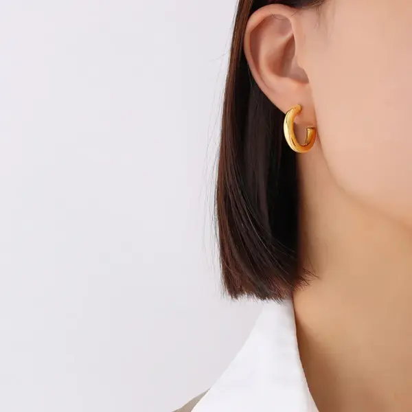 oly-0cf3c37dfa9baaf80dbcb9858d320668 Wholesale PVD Coated Real Gold Plated 18K Gold Printing 304 Stainless Steel Fashion Waterproof Non Tarnish Earrings