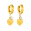 Wholesale 304 Stainless Steel Heart Shape PVD Coated Zircon 18K Real Gold Plated Simple Style Classic Style Waterproof Non Tarnish Plating Gold Jewelry Set